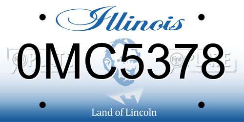 0MC5378 Illinois License Plate
