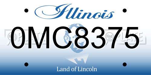 0MC8375 Illinois License Plate