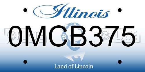 0MCB375 Illinois License Plate