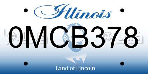 0MCB378 Illinois License Plate