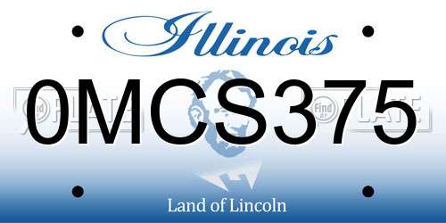 0MCS375 Illinois License Plate