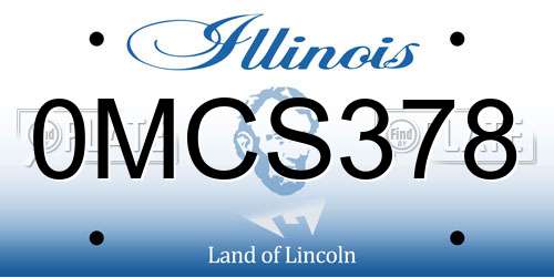 0MCS378 Illinois License Plate