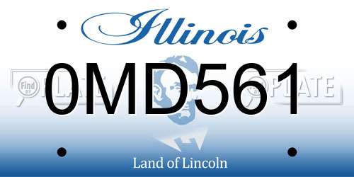 0MD561 Illinois License Plate