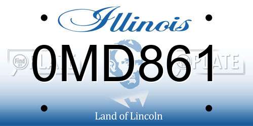 0MD861 Illinois License Plate