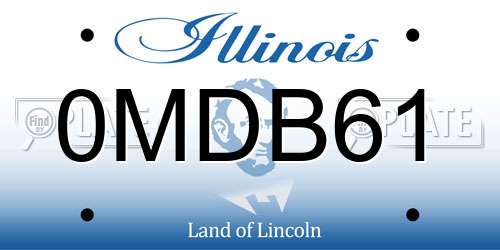 0MDB61 Illinois License Plate