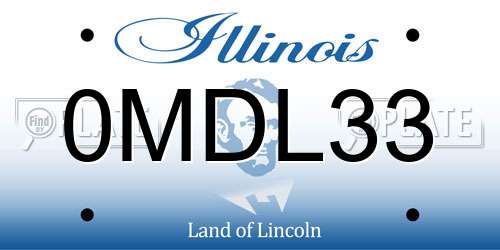 0MDL33 Illinois License Plate
