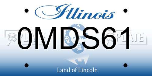 0MDS61 Illinois License Plate