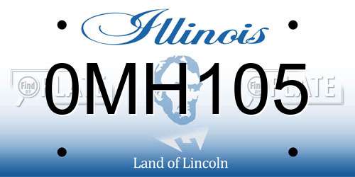 0MH105 Illinois License Plate