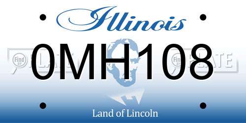 0MH108 Illinois License Plate