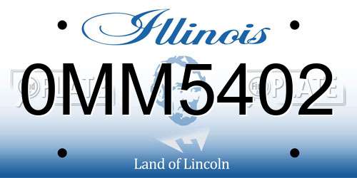 0MM5402 Illinois License Plate