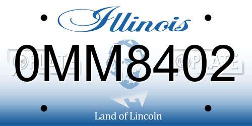 0MM8402 Illinois License Plate