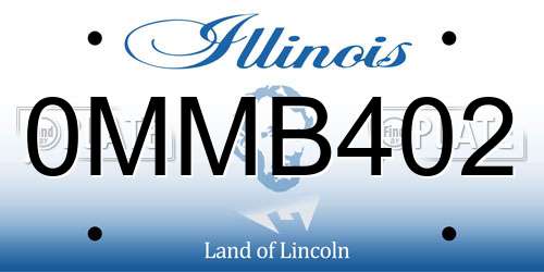 0MMB402 Illinois License Plate