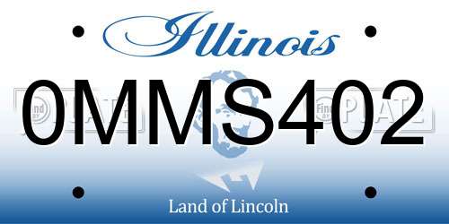 0MMS402 Illinois License Plate