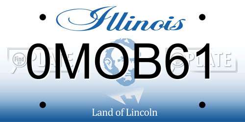 0MOB61 Illinois License Plate