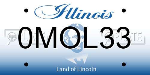 0MOL33 Illinois License Plate