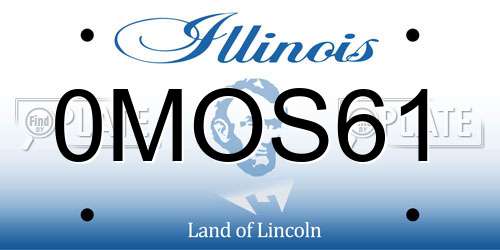 0MOS61 Illinois License Plate