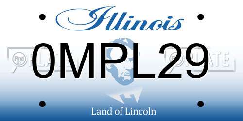 0MPL29 Illinois License Plate