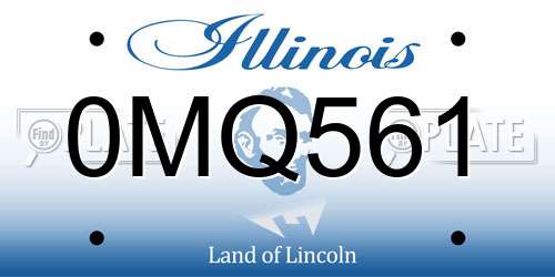 0MQ561 Illinois License Plate