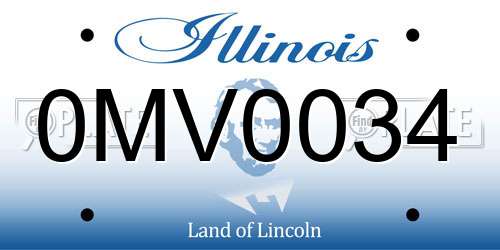 0MV0034 Illinois License Plate