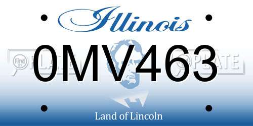0MV463 Illinois License Plate