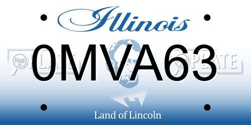 0MVA63 Illinois License Plate
