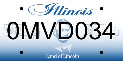 0MVD034 Illinois License Plate
