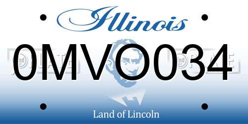0MVO034 Illinois License Plate