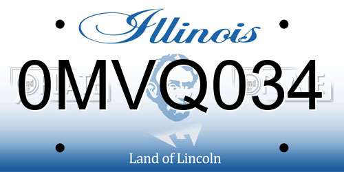 0MVQ034 Illinois License Plate