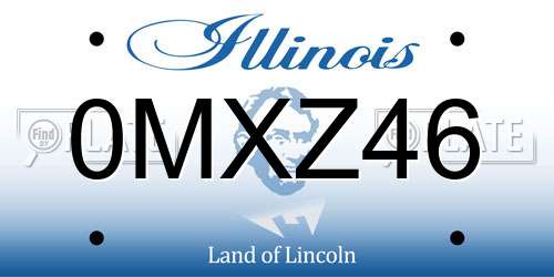 0MXZ46 Illinois License Plate