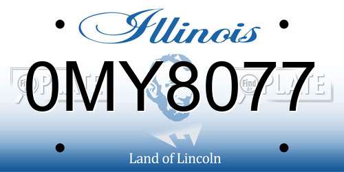 0MY8077 Illinois License Plate