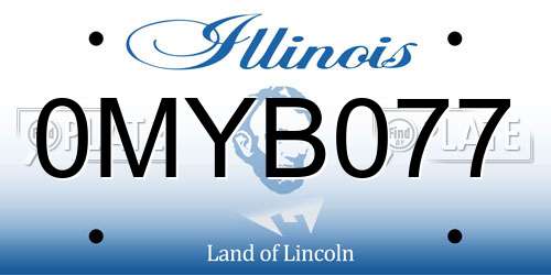 0MYB077 Illinois License Plate
