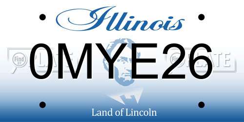 0MYE26 Illinois License Plate