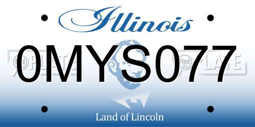 0MYS077 Illinois License Plate