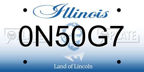 0N50G7 Illinois License Plate