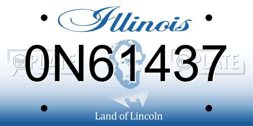 0N61437 Illinois License Plate