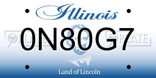 0N80G7 Illinois License Plate