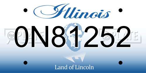 0N81252 Illinois License Plate