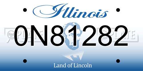 0N81282 Illinois License Plate
