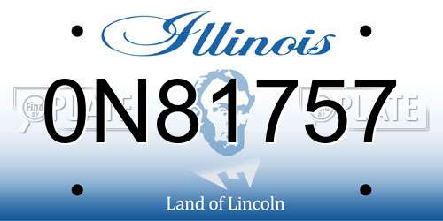 0N81757 Illinois License Plate