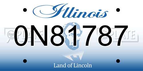0N81787 Illinois License Plate