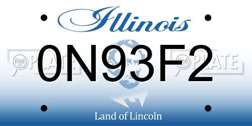 0N93F2 Illinois License Plate
