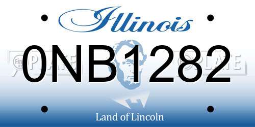 0NB1282 Illinois License Plate