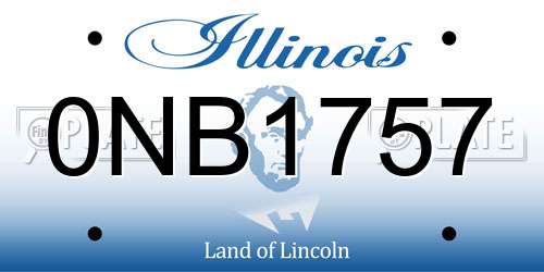 0NB1757 Illinois License Plate