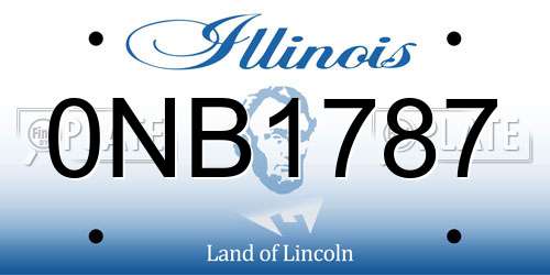 0NB1787 Illinois License Plate
