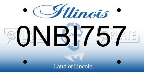 0NBI757 Illinois License Plate