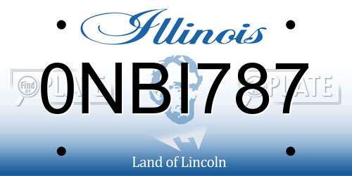 0NBI787 Illinois License Plate