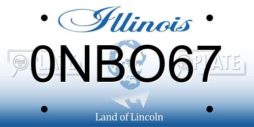 0NBO67 Illinois License Plate