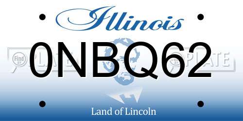 0NBQ62 Illinois License Plate