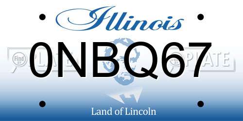 0NBQ67 Illinois License Plate
