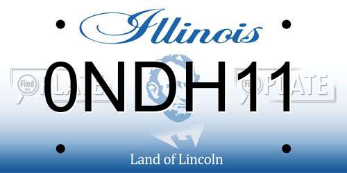 0NDH11 Illinois License Plate